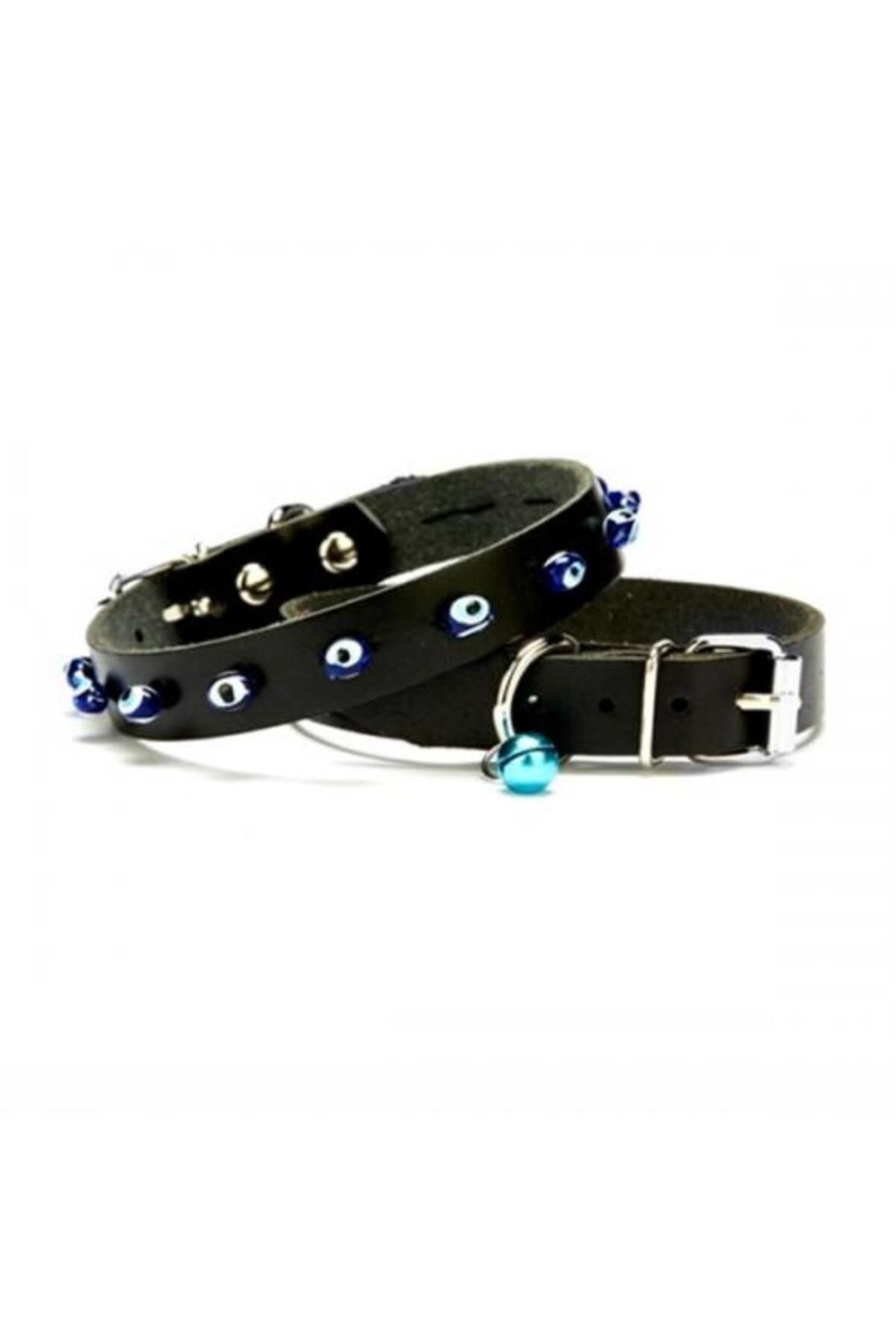 OEM Nazar Boncuklu Kedi Ve Köpek Tasması 1x18-22 cm Siyah Small