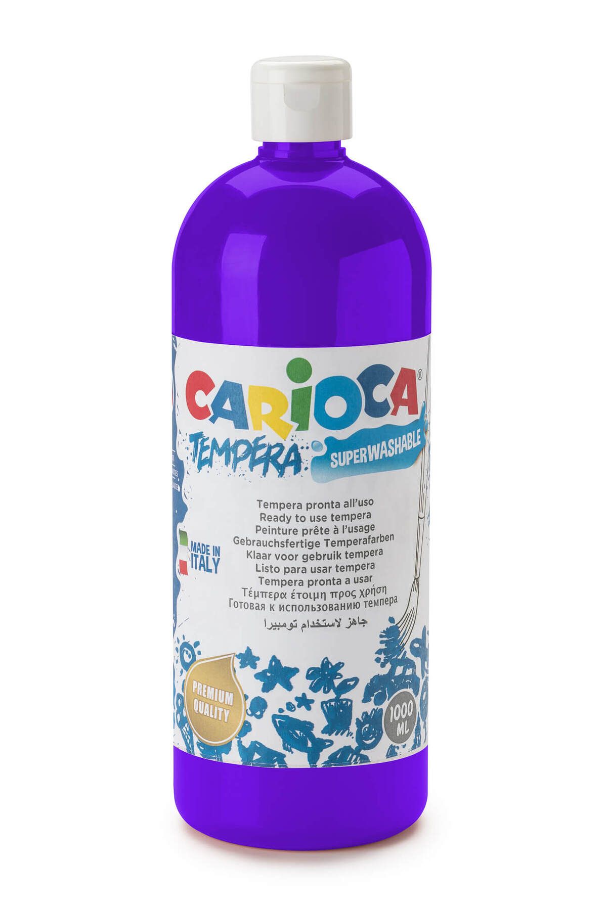 CARIOCA Tempera Boya - Mor (SÜPER YIKANABİLİR) 1000ml - 1350gr / Plastik Şişede