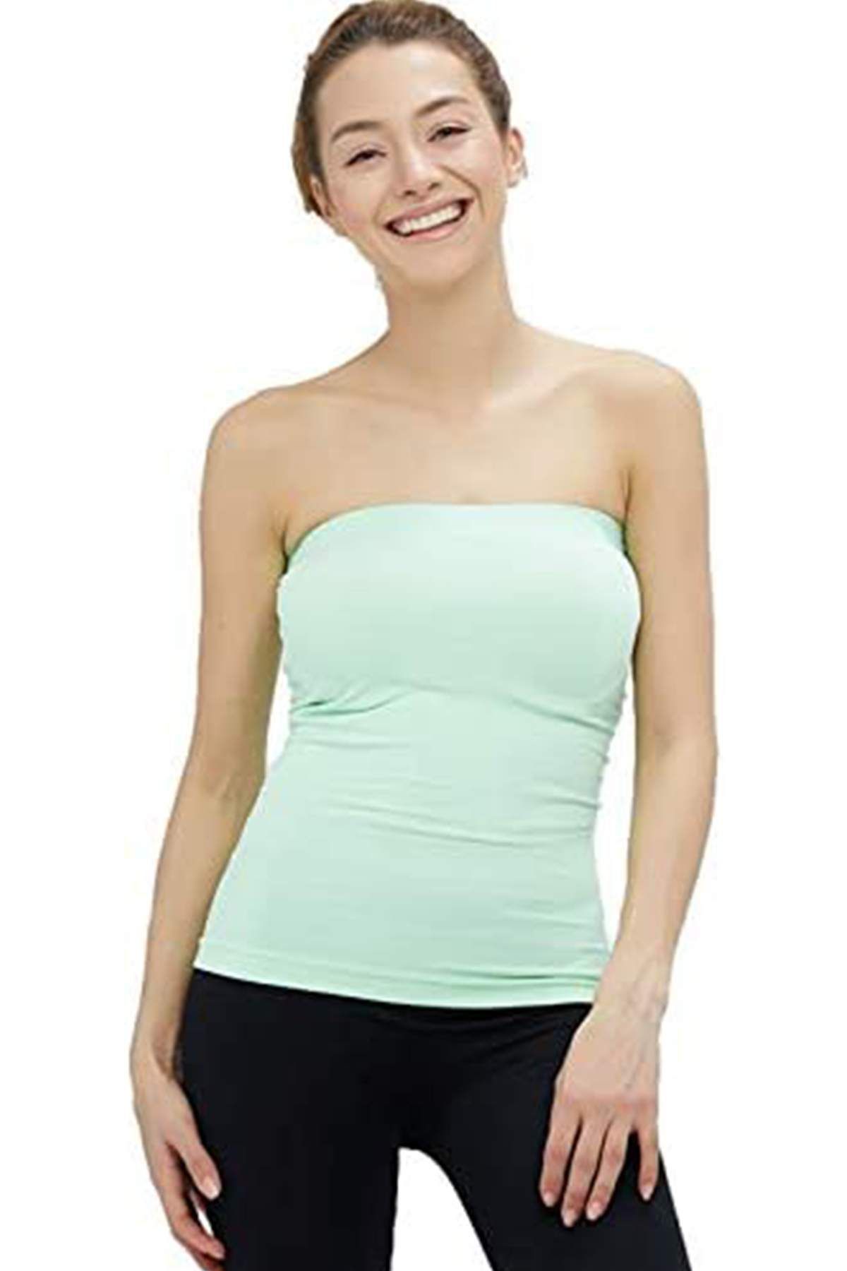 Pink Stil Elite Life Kadın Dikişsiz Askısız Kadın Beyaz Atlet 852 Pink Stil