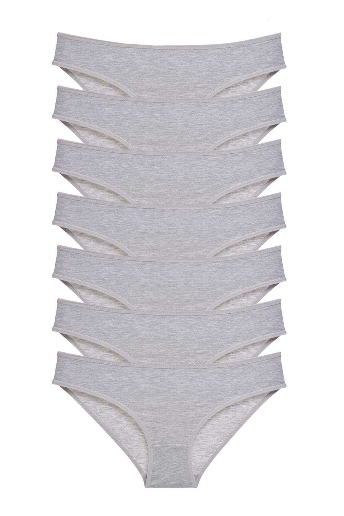 Pink Stil 7 adet Süper Eko Set Likralı Kadın Slip Külot Gri Pink Stil