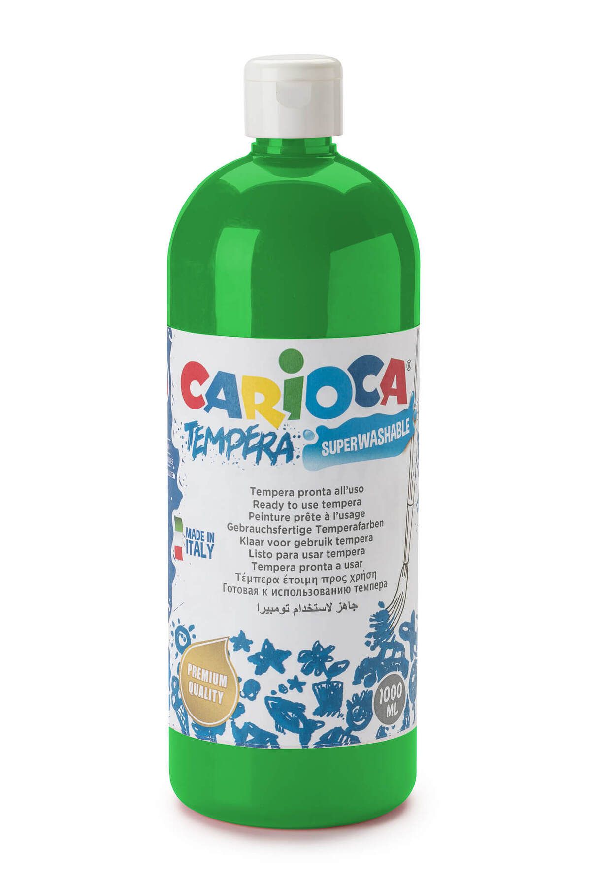 CARIOCA Tempera Boya - Yeşil (SÜPER YIKANABİLİR) 1000ml - 1350gr / Plastik Şişede