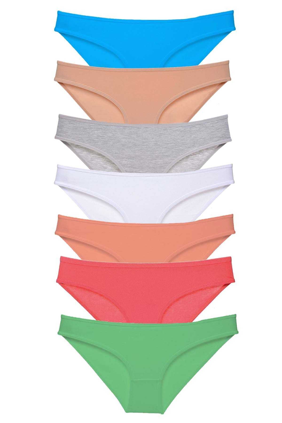 Pink Stil 7 adet Süper Eko Set Likralı Kadın Slip Külot Set 6 Pink Stil