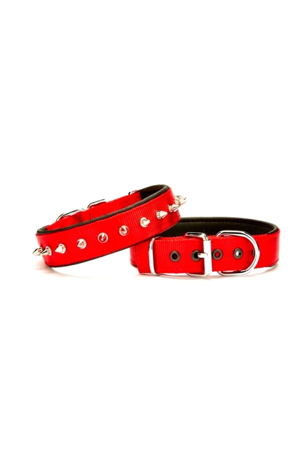 OEM Çivi Desenli Köpek Tasması 3*65 cm Kırmızı