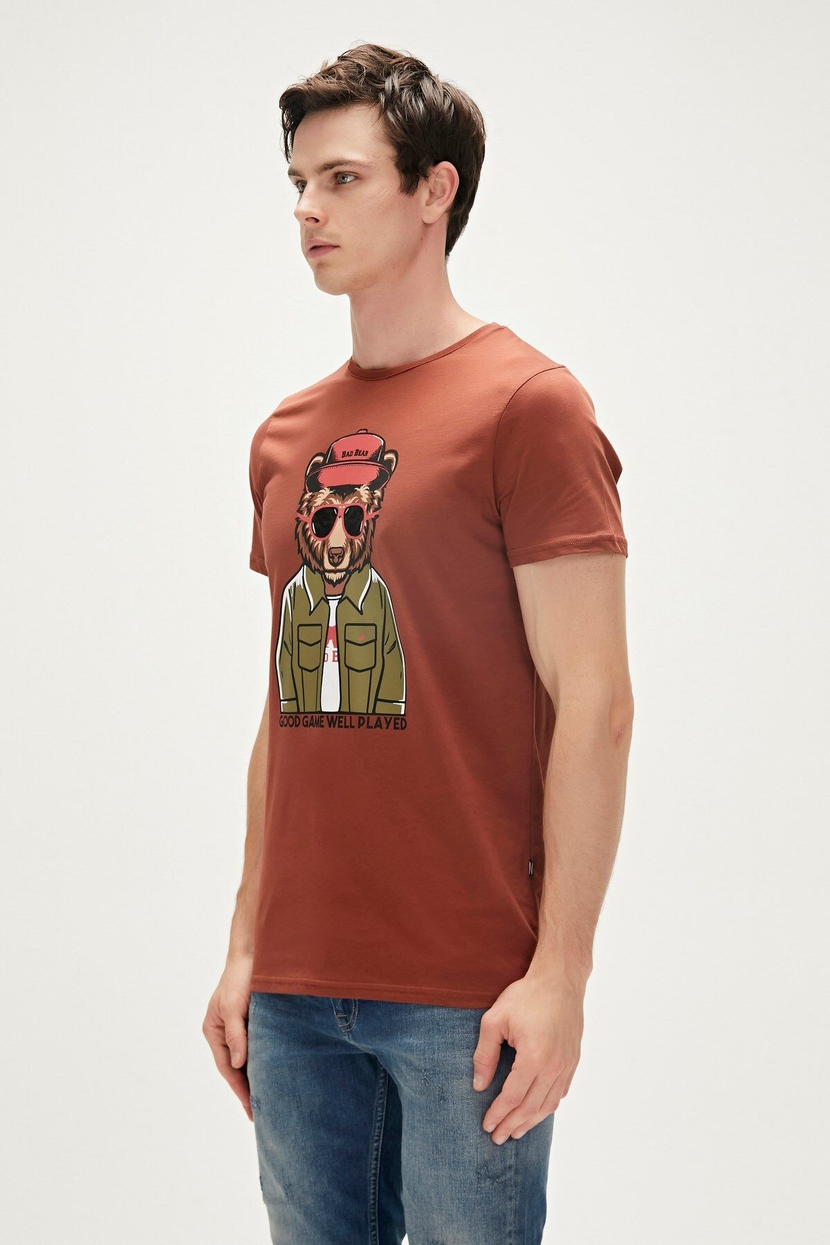 Bad Bear-Good Game T-shirt - Brown 2