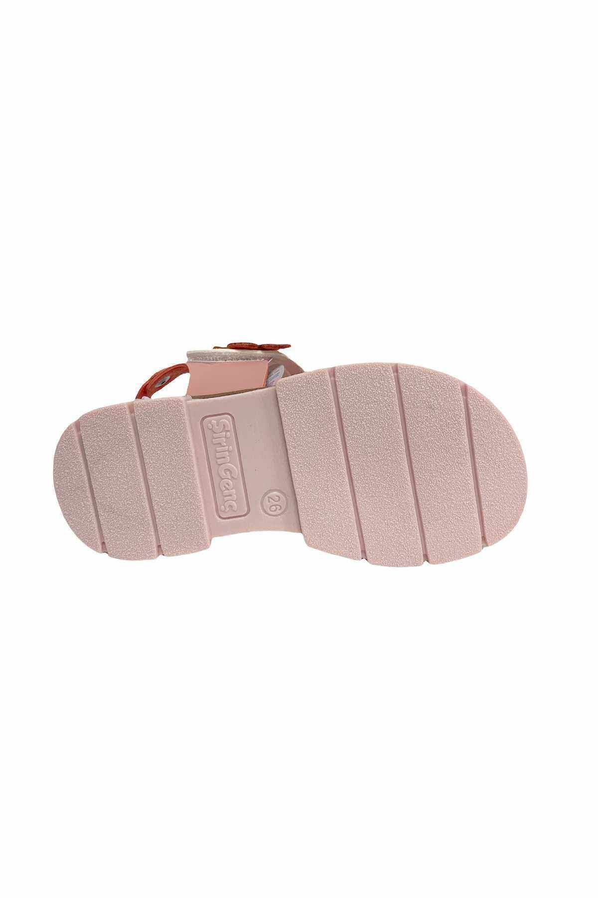 Şirin Bebe-Girl's Sandals - Cute Young Comfort, Butterfly Pattern, Powder 4