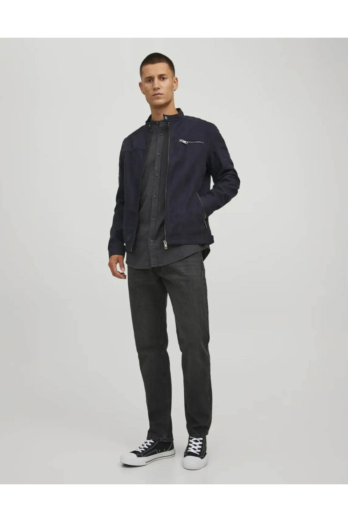 جک اند جونز کاپشن مردانه مشکی ۱۲۱۴۷۲۱۸ Jjerocky Jacket Noos