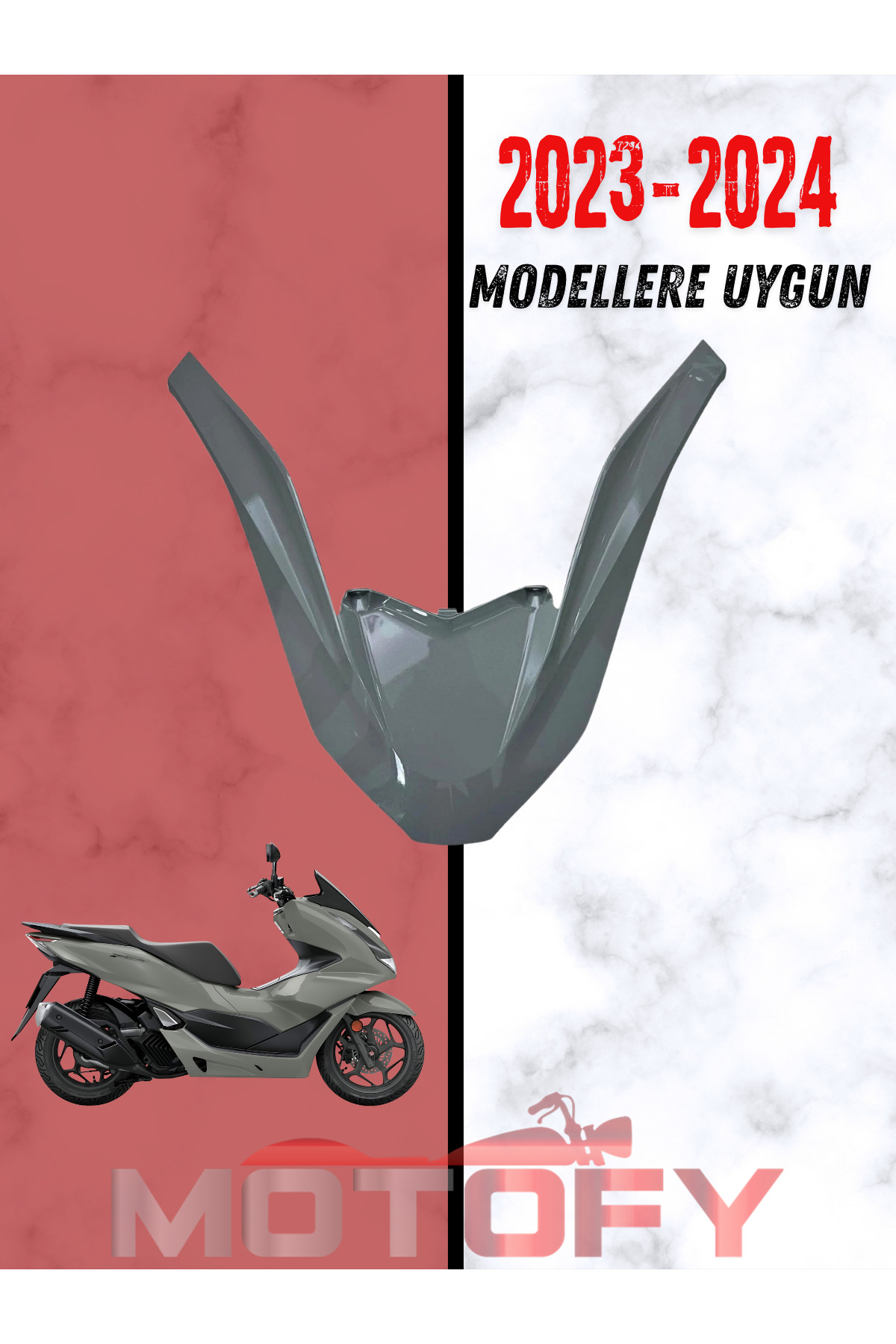 MOTOFY HONDA PCX 125 2023 - 2024 ÖN SİPERLİK V PARÇA NARDO GRİ