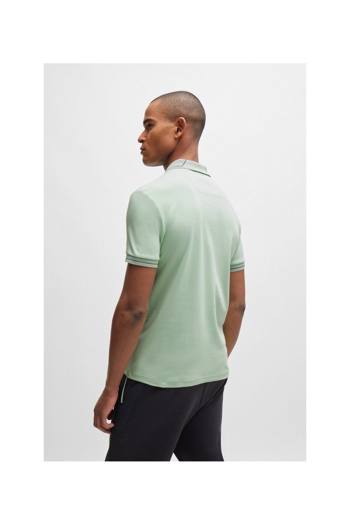 تی شرت یقه پولو مردانه INTERLOK پنبه باریک برش چوگان T SHIRT BOSS