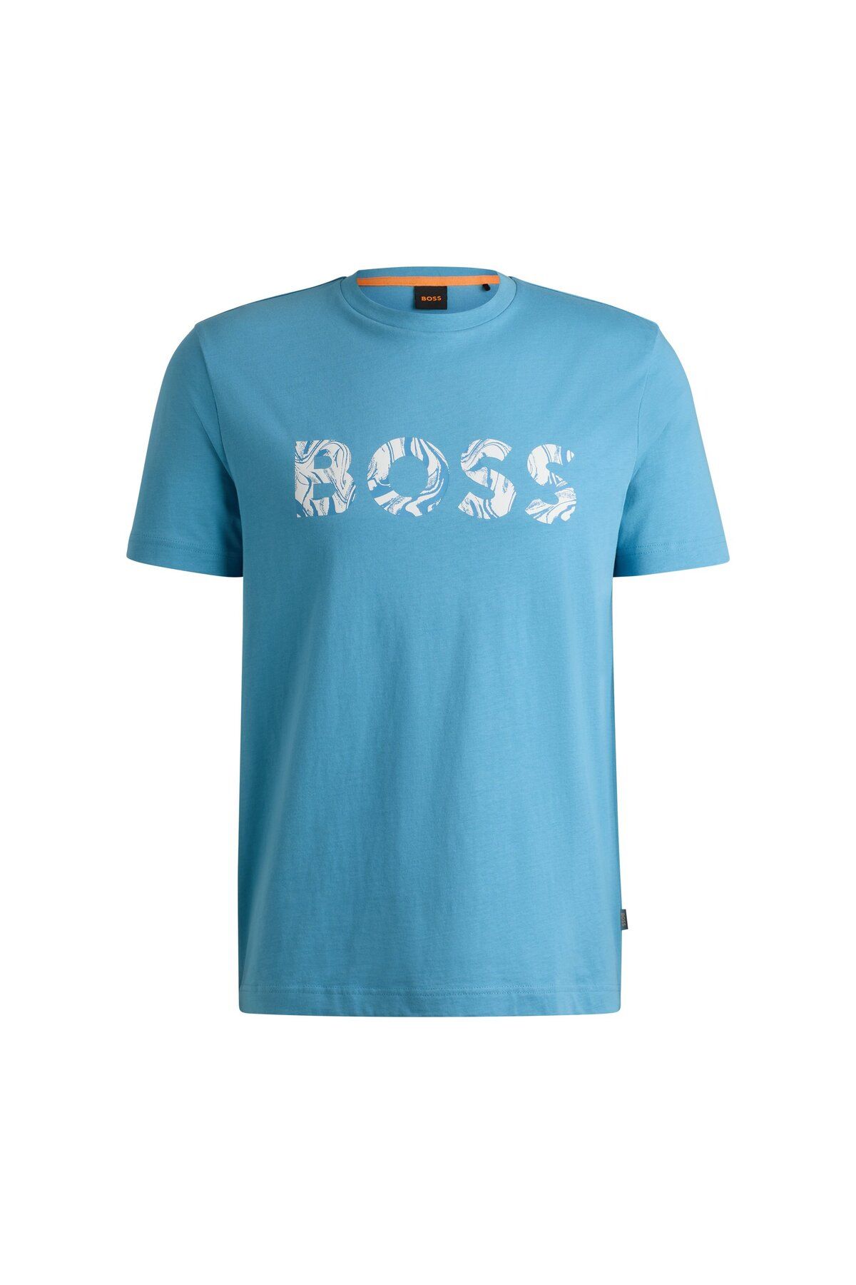 تی شرت آبی مردانه پنبه طرح دار آرم T Shirt BOSS