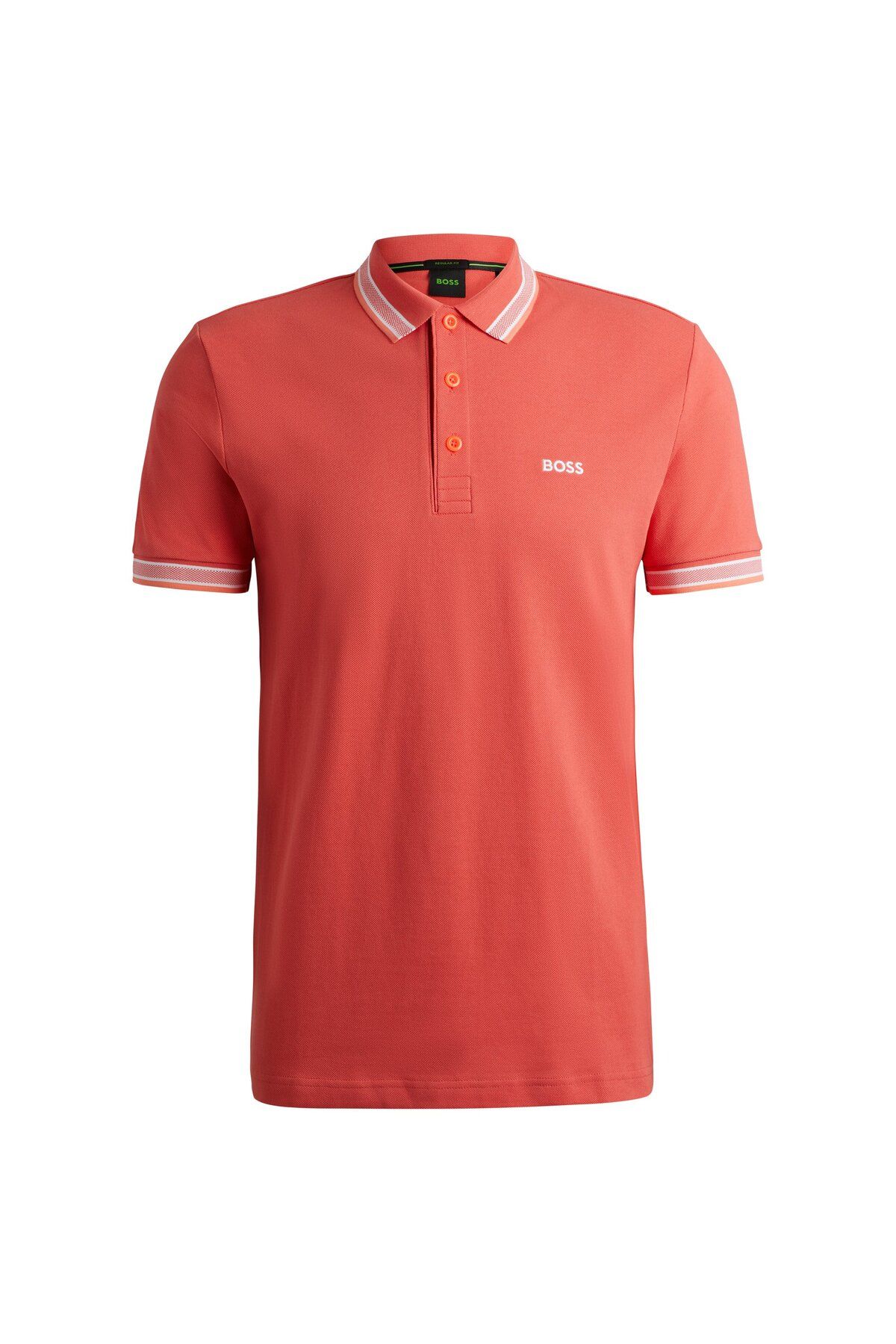 تی شرت یقه پولو قرمز مردانه لوگوی رنگ کنتراست پنبه چوگان yaka t shirt BOSS