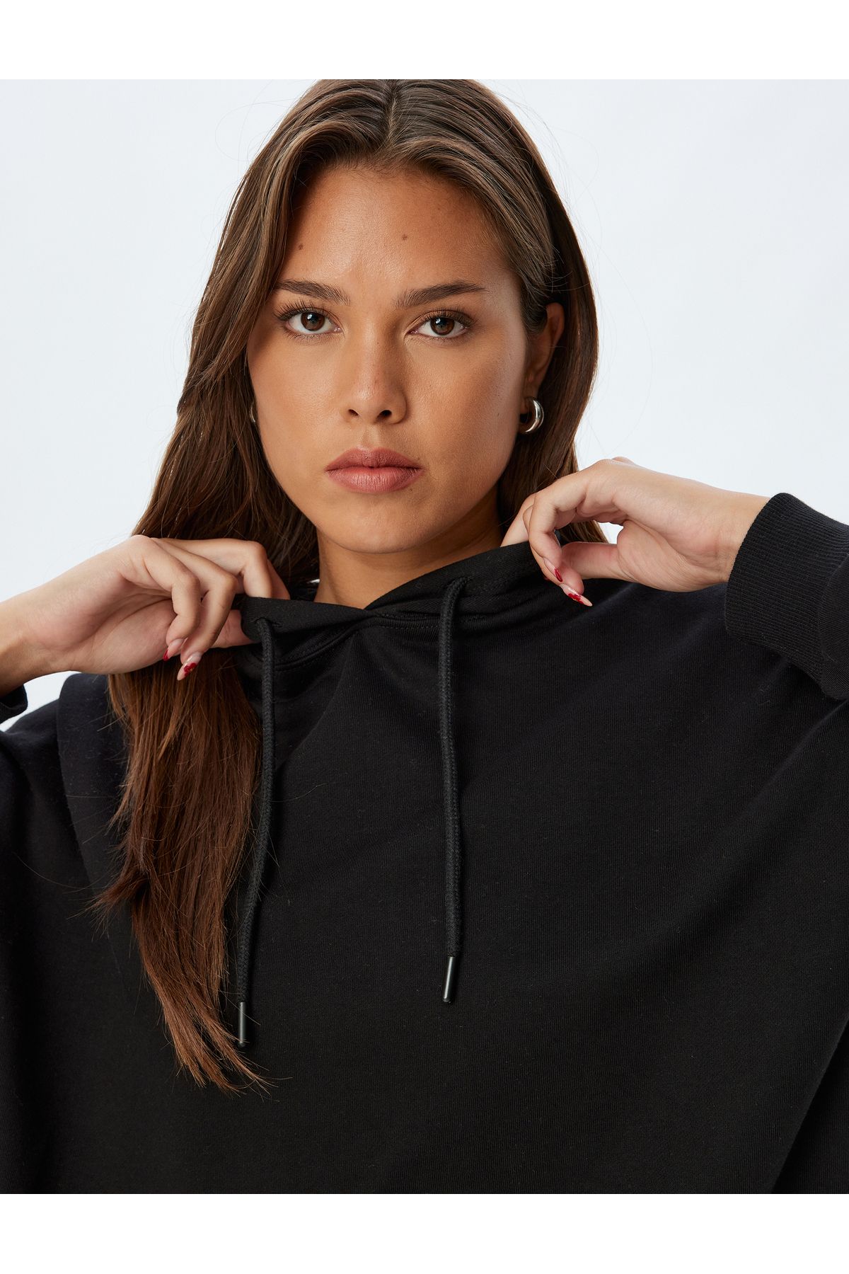 Koton Yeni Sezon Uzun Kollu Üç İplik Pamuklu Basic Kapşonlu Sweatshirt