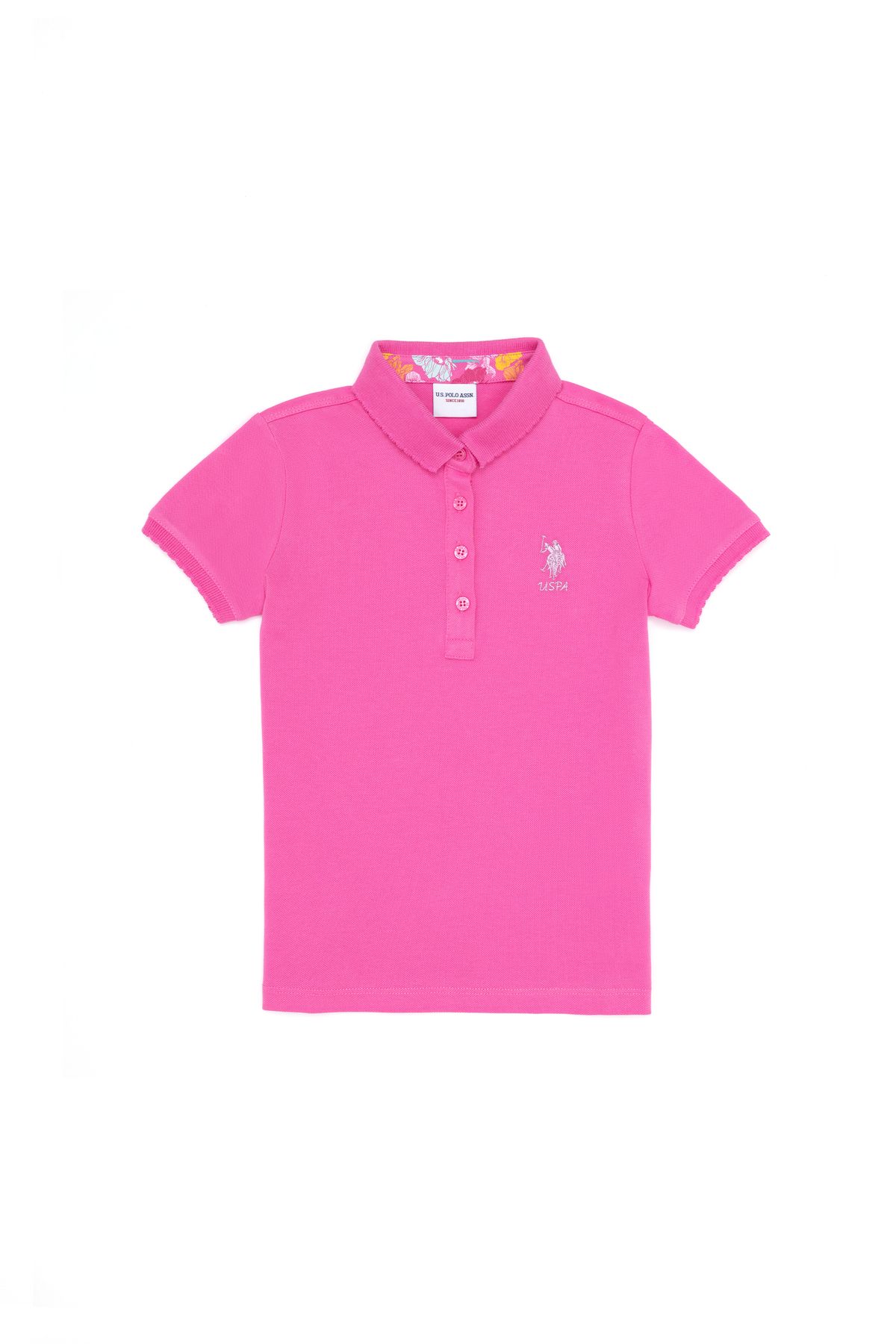 Kız Çocuk Pembe Basic Polo Yaka Tişört 50265668-vr041