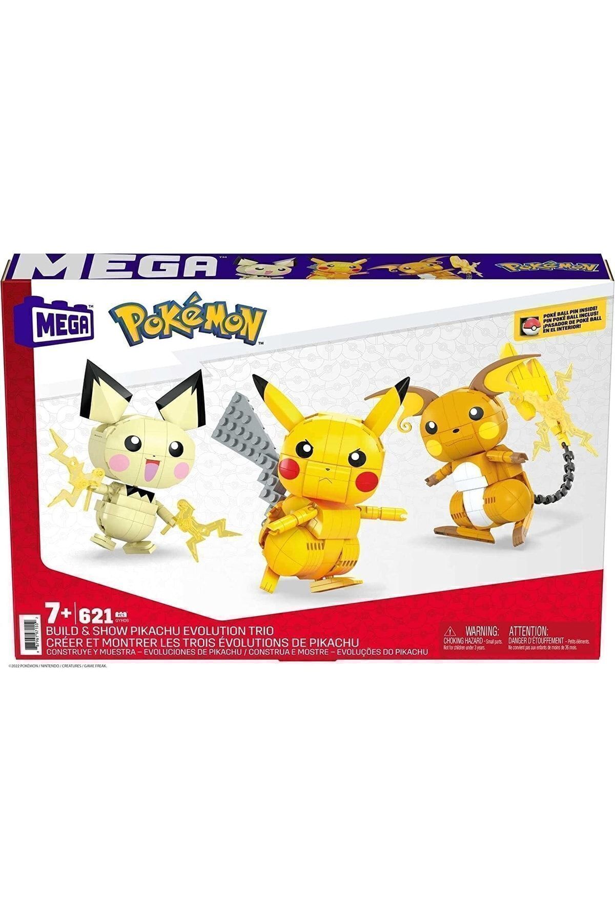 Mega Construx-Pokemon Pikachu Evolution Passing 3in1 Game Set 4
