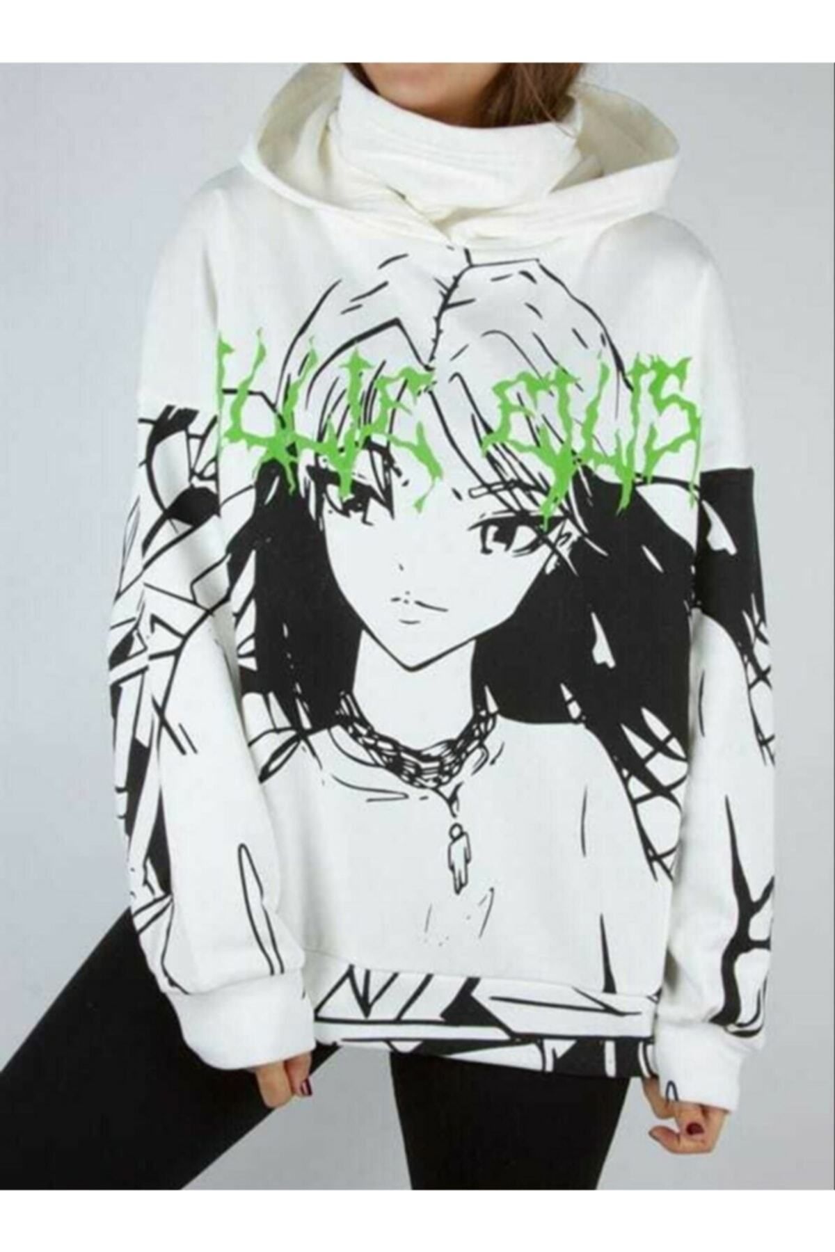 Hzmis Billie Eilish Anime Printed Unisex Hooded Sweatshirt Trendyol