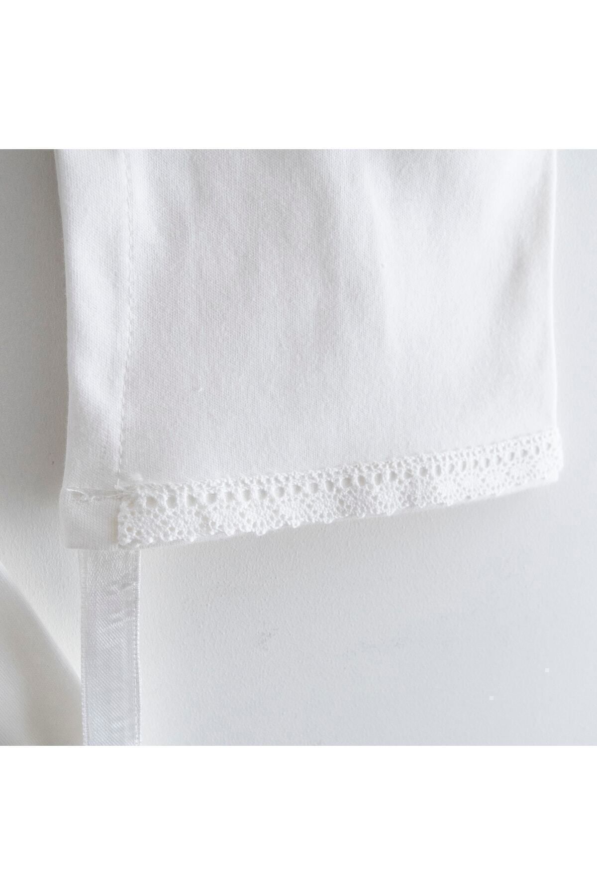 Minimus Yenidoğan Kız Bebek Hastane Çıkışı Nervürlü Dantel Detaylı Tulum Takım Pamuklu Bebek Mevlüt Takımı fotoğrafı 5 (önizleme)