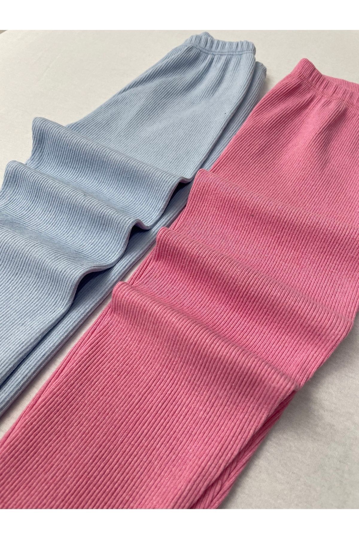 Ary Esnek Fitilli Mavi - Pembe 2li Kız Erkek Çocuk Tayt fotoğrafı 2 (önizleme)