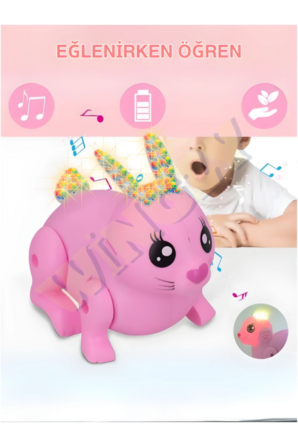 Wingzy Sesli ve Işıklı Sevimli Hareketli Tavşan 13 Cm Sesli Müzikli Hareketli Kuyruklu Tavşan fotoğrafı 5 (önizleme)