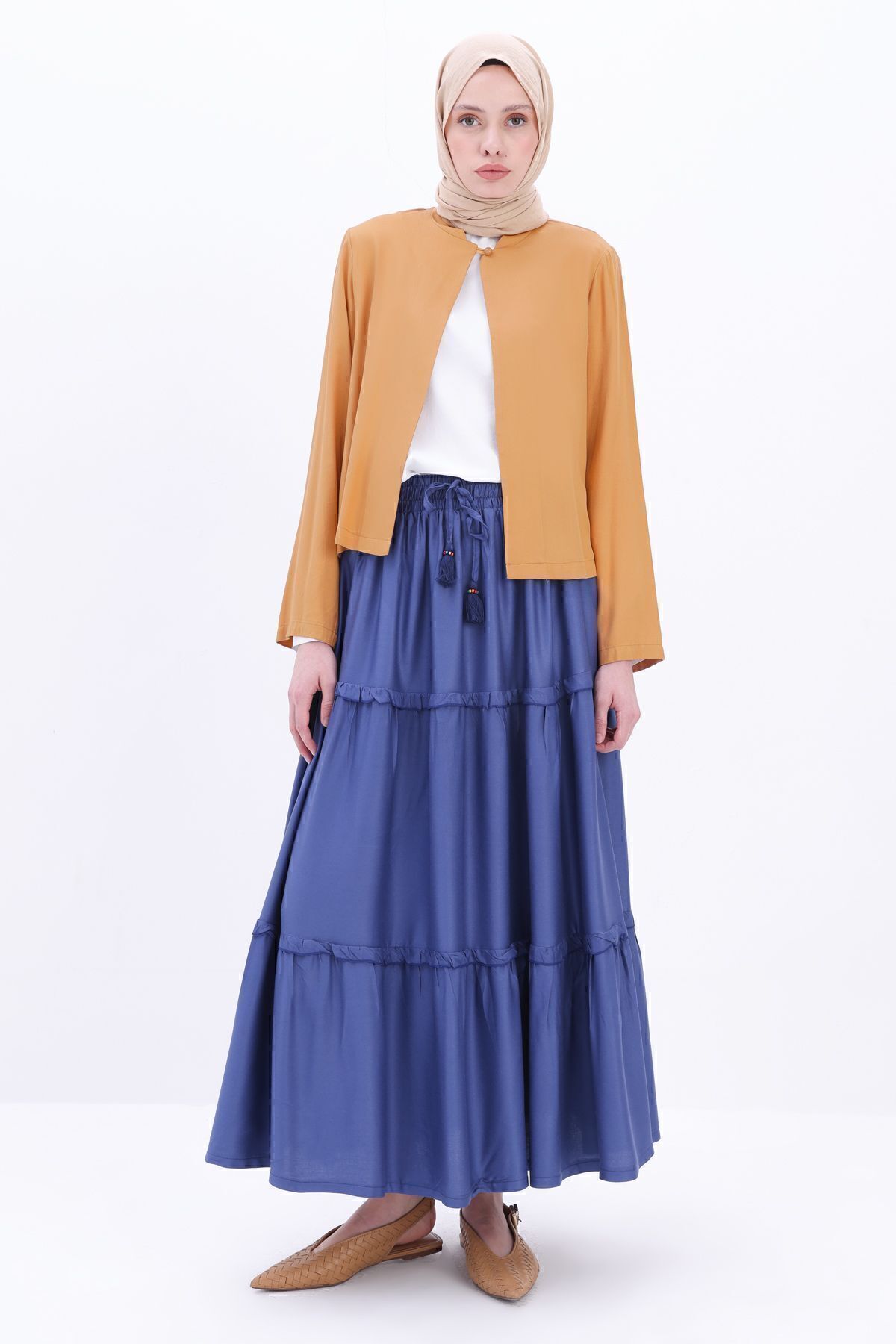 ALLDAY-Magnificent Collar Camel Single Button Short Jacket 2