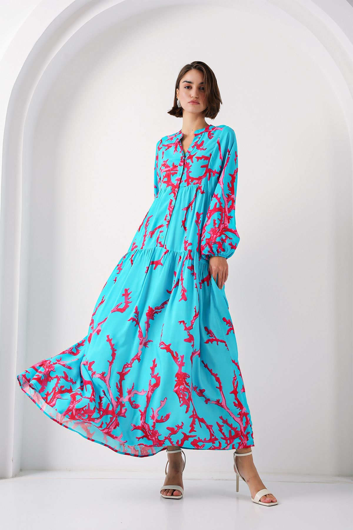 Bigdart-Rochie cu modele autentice Ice Blue 2423 3