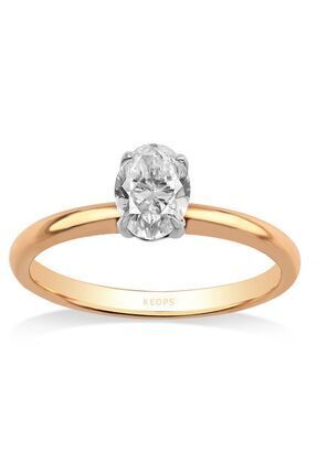 Keops Pırlanta E Renk 0.30 Karat Oval Pırlanta Tektaş Yüzük - Hrd Sertifikalı