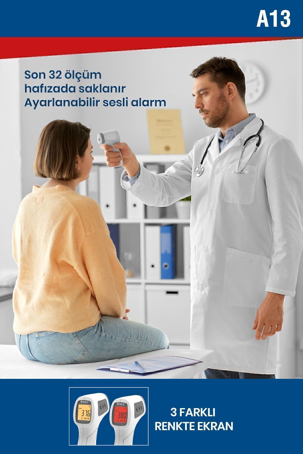 Temassız Kızılötesi Ateş-mama Sıcaklığı Ölçer 6