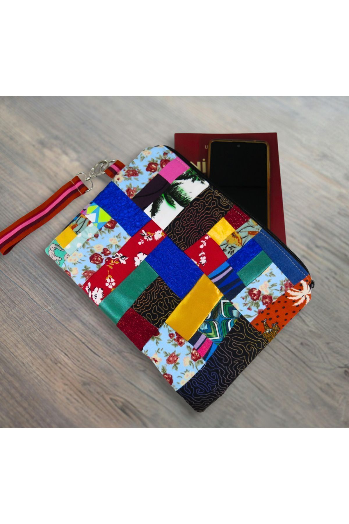 BL Atölye Pop-art Kırkyama Clutch - El Çantası - Portföy Çanta görsel 4