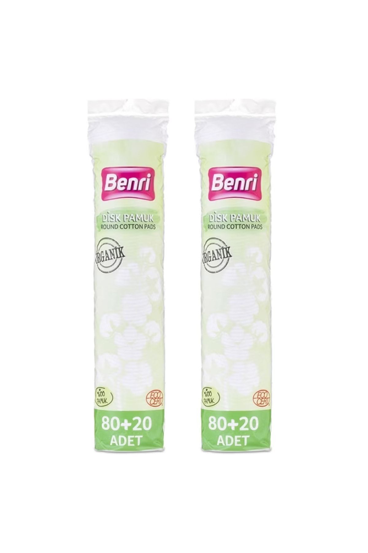 Benri Organik Makyaj Temizleme Pamuğu 80+20'li X2 Adet