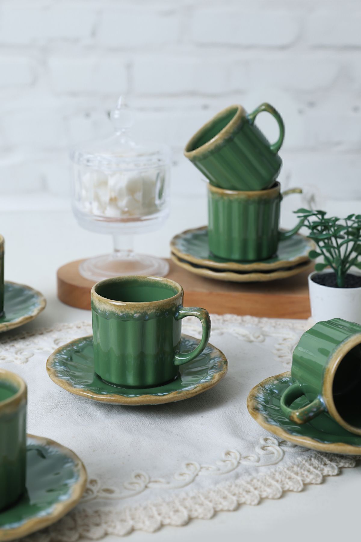 Keramika-Shizen Green Sirius - Set de cafea Q42 pentru 6 persoane 12 piese 1