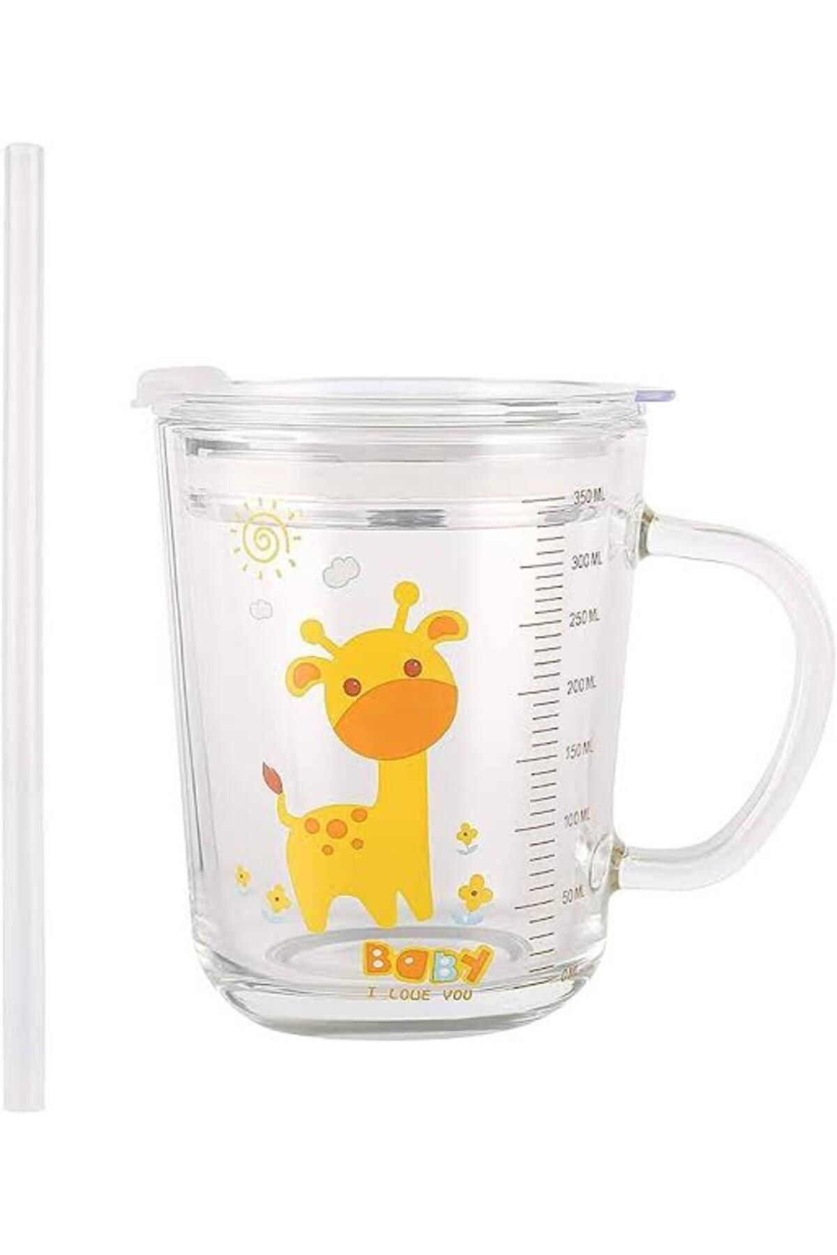 ASPARTAM-PIPETED GLASS CUP ANIMAL PATTERNED DRINKER 450 ML PIPETED CUP CHILD 2