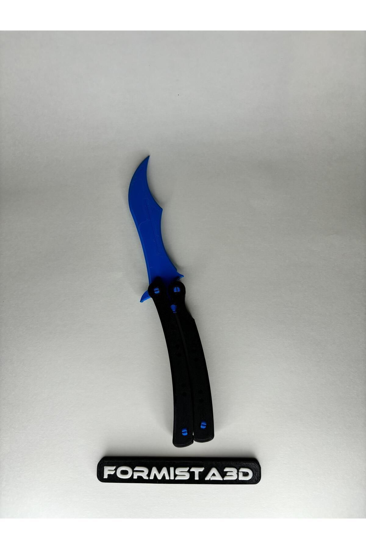 Formista3d Cs:go Kelebek - Butterfly Knife (KELEBEK BIÇAK) Siyah Mavi Gerçek Boyut- Istenilen Isim Yazılır