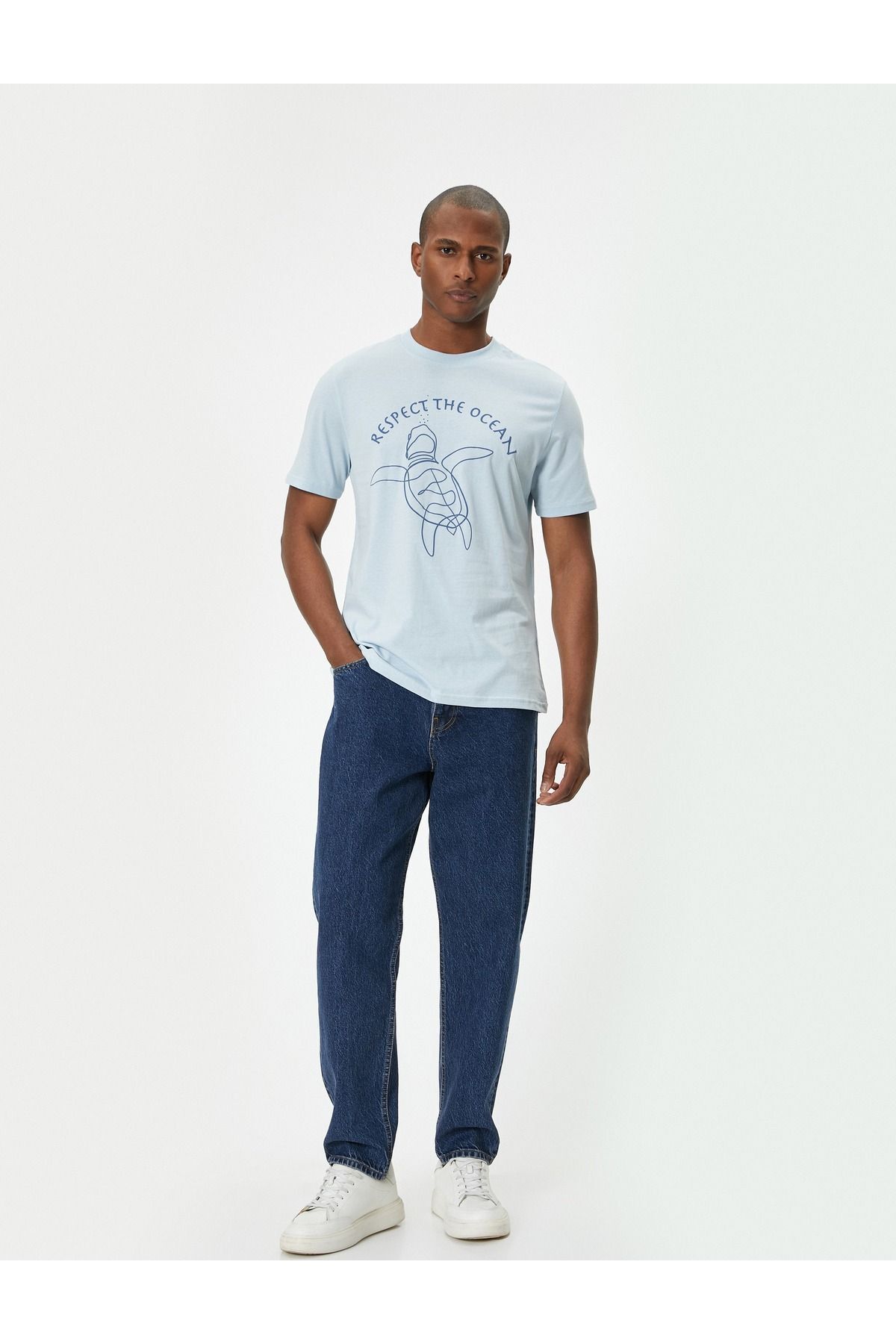 تیشرت مردانه آبی کوتون | SS0000000035851 اورجینال - تصویر 2