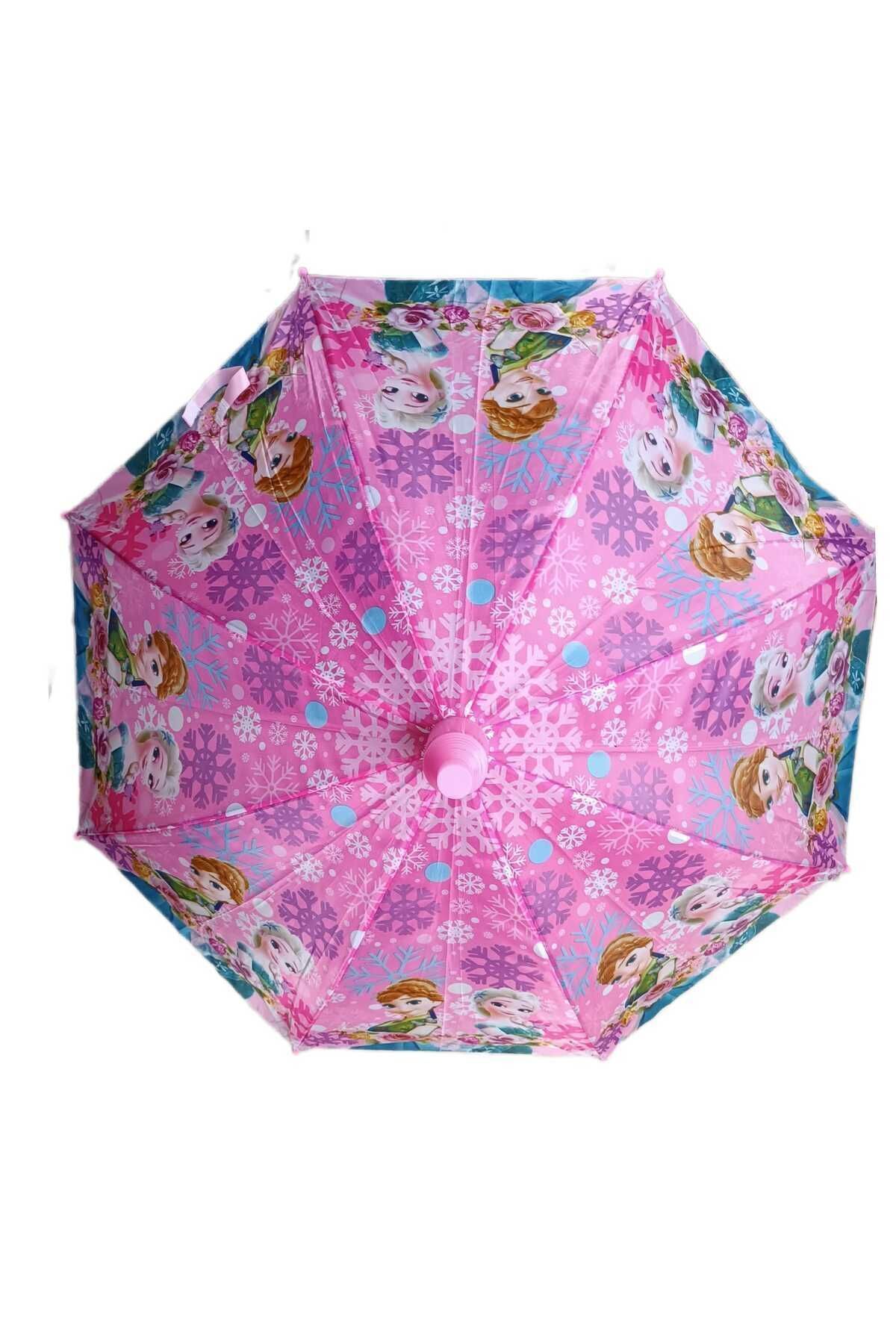 LRS STORE Elsalı Şemsiye Elsa Anna Temalı Koruyucu Kılıflı Düdüklü Kız Çocuk Yağmur Şemsiyesi 85 Cm Çap fotoğrafı 3 (önizleme)