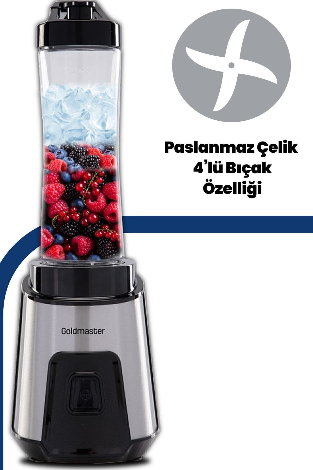 GOLDMASTER-Personal Smoothie Blender with Stainless Steel Blades with Mix Up Ice Crushing Feature 5