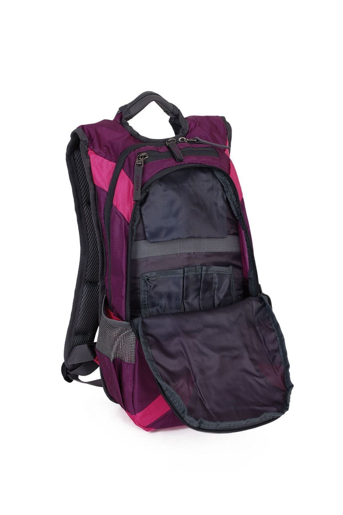 Unisex Pembe Mor Outdoor Bisiklet Sırt Çantası Lmçan7117