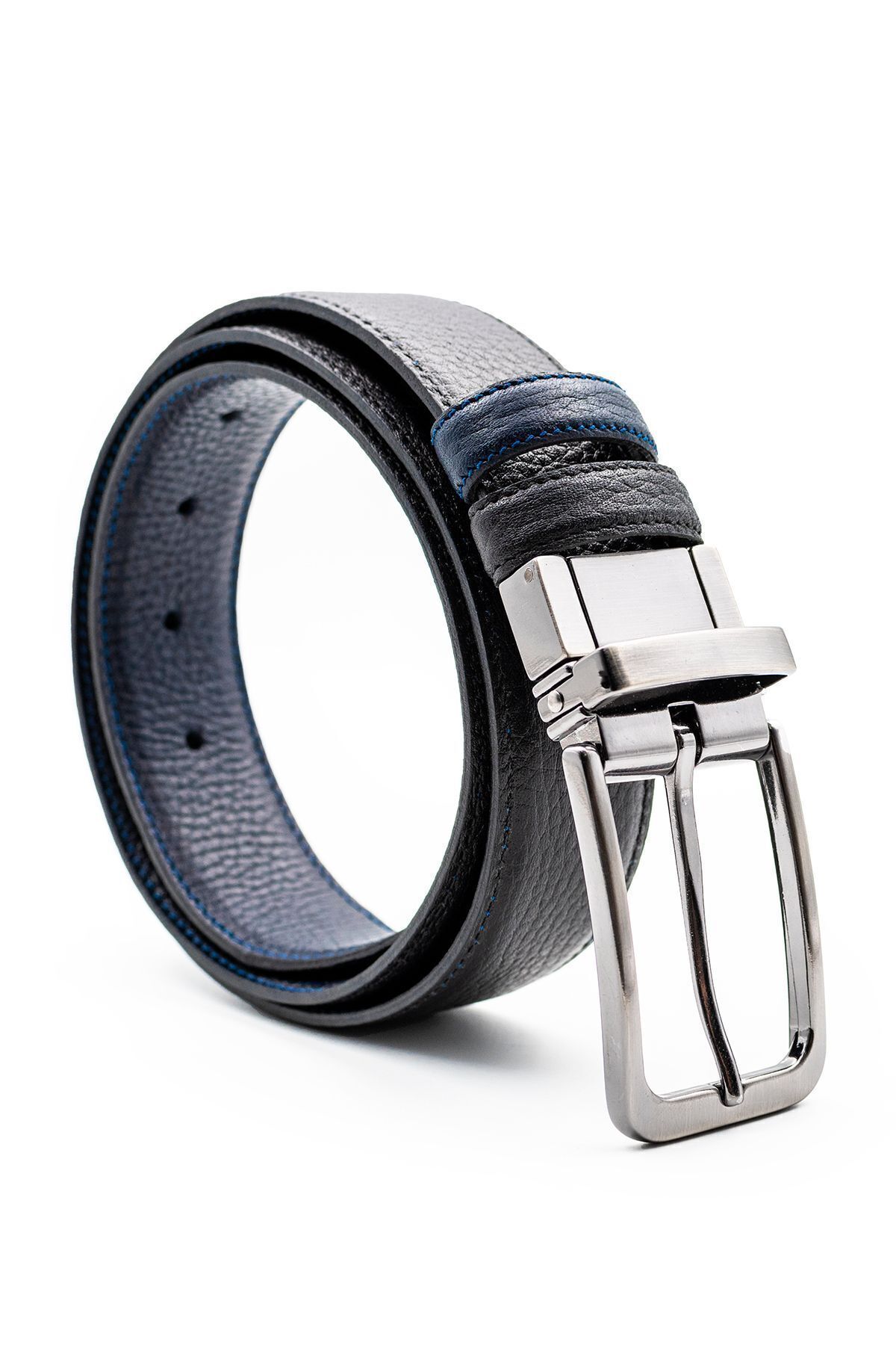 کمربند مردانه آبی سرمه ای ADERA DERİ | ADR003135 اورجینال - تصویر 2