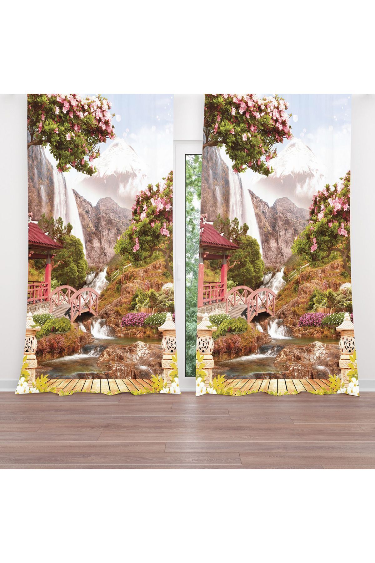 A2ZTR Cortina De Fundal Imprimată Digital Cu Două Aripi - 140 x 200