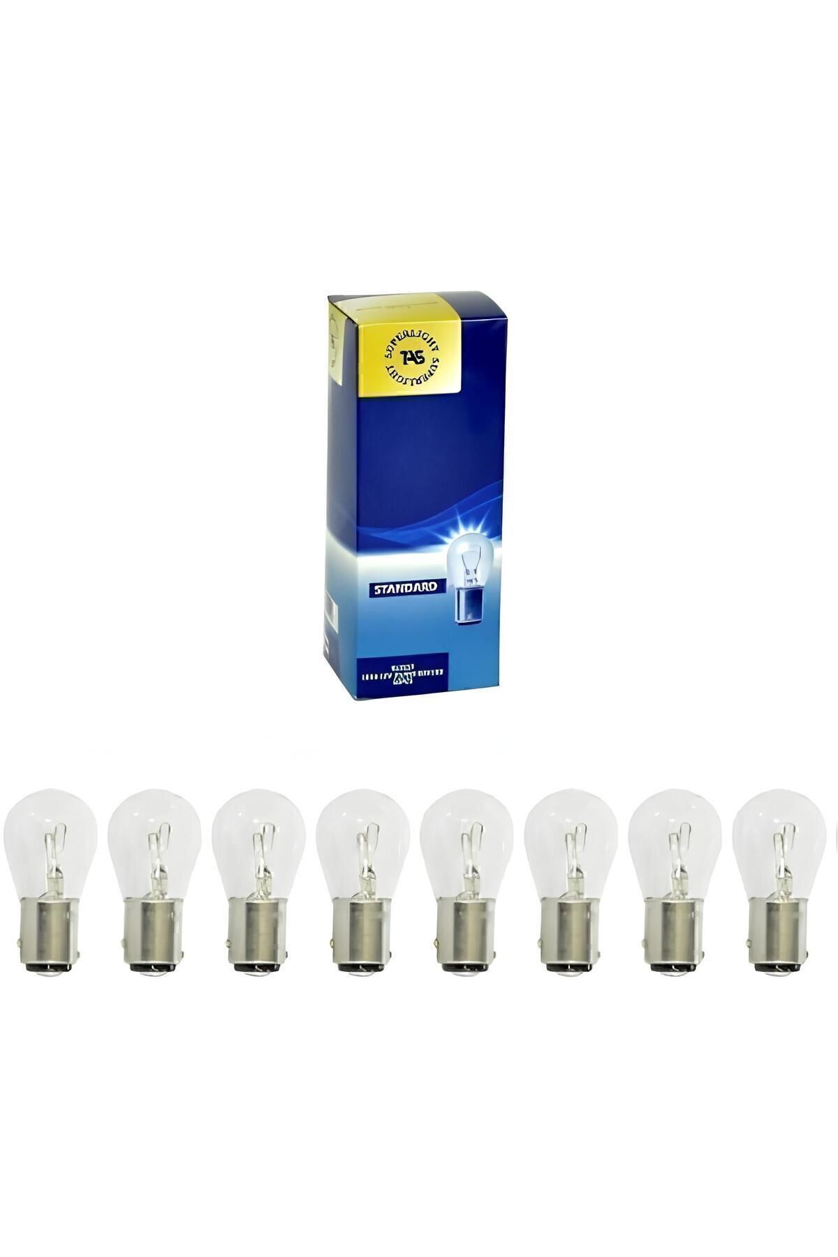 TAS 12v 1016 Ampul 21/5w Sl3117 Şaşı Tırnak Çift Duy Stop Sinyal Ampul (10 LU)