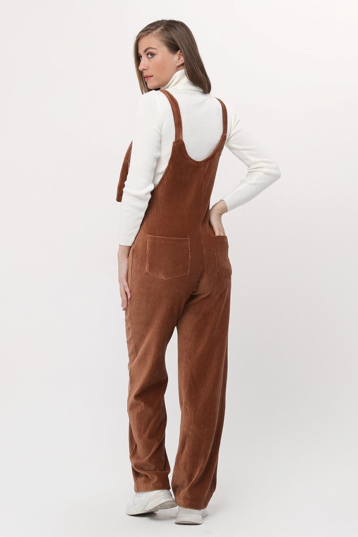 Luvmabelly-Myra6114 - Camel Velvet Maternity Salopet 5