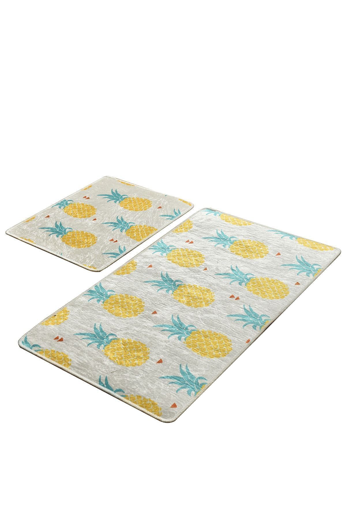 Chilai Home-Ananas Djt Set de 2 covorașe de baie lavabile, bază anti-alunecare 2