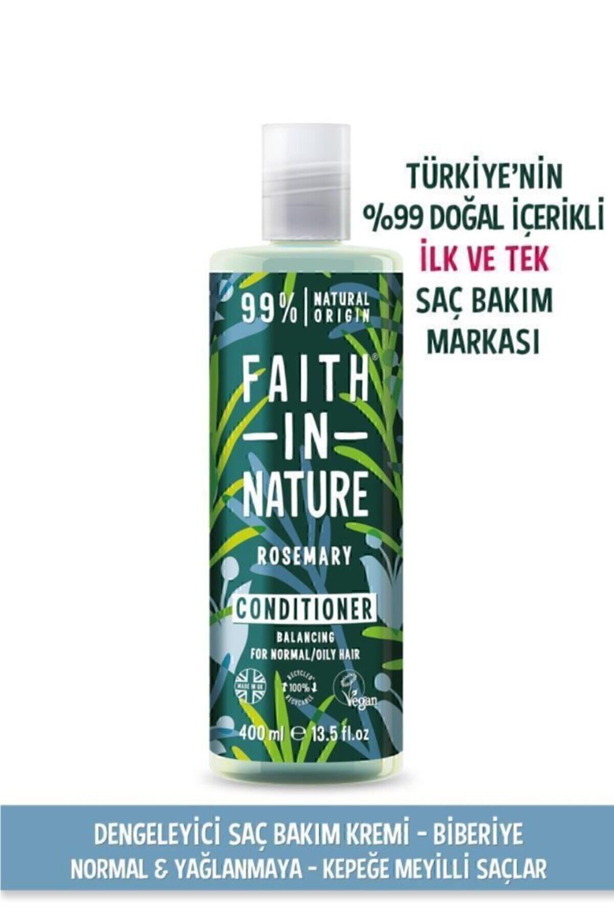 Faith In Nature-كريم العناية بالشعر الطبيعي المتوازن بنسبة 99%، إكليل الجبل العادي والدهون - للشعر المعرض للقمة 1