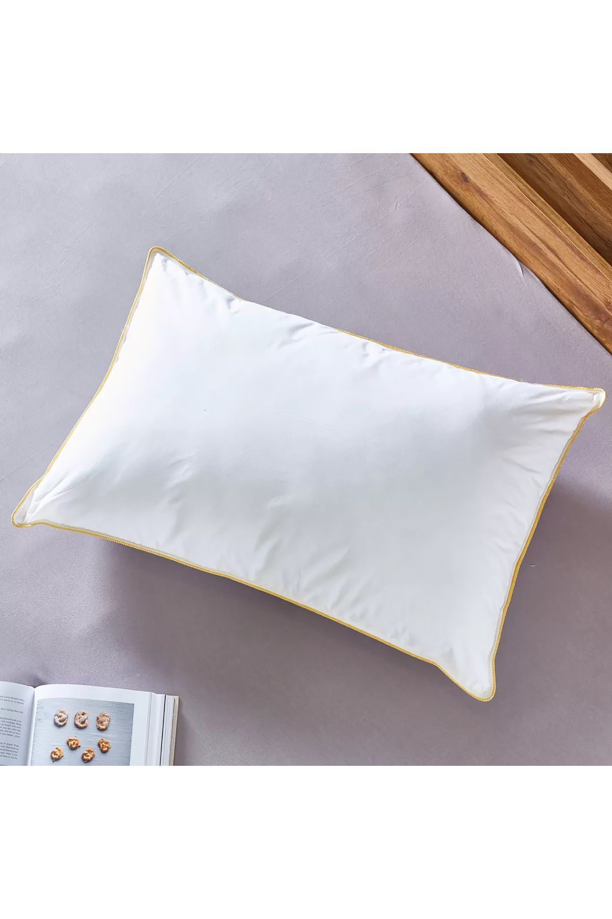 In House-4 Pieces Microfiber Prime Hotel Pillow with Golden Line - 75x50 cm 2