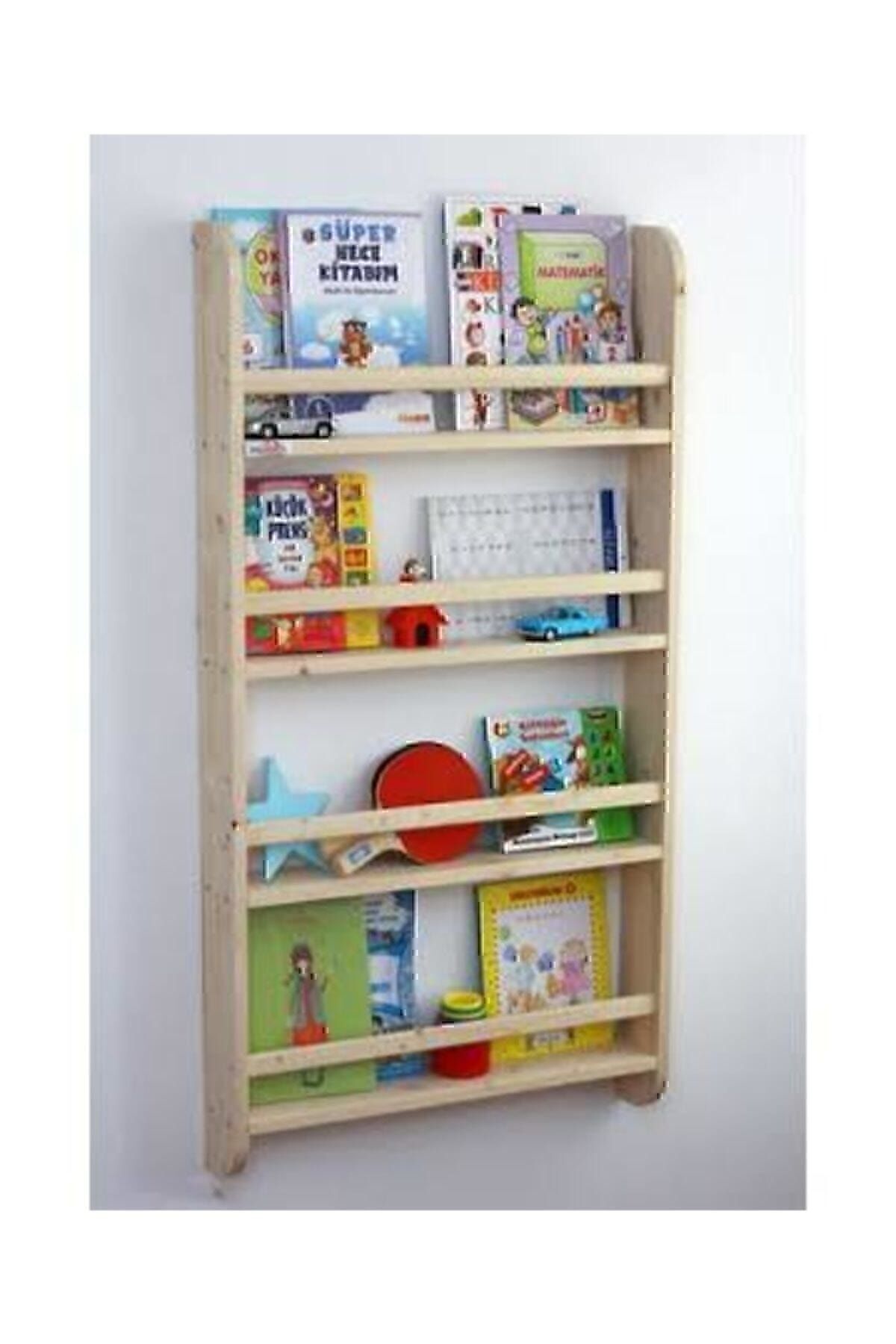 Ahşap Montessori Kitaplık Çocuk Odası Eğitici Kitaplık