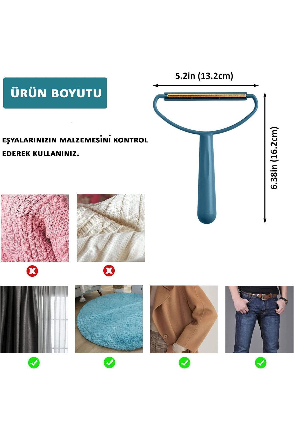 COZY SENSE-Lint Collector 1Pc Bristle Lint Removal Double Sided Use Lint Pick 5
