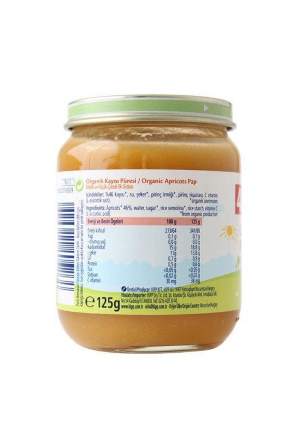 Hipp Organik Kavanoz Kayısı Püresi 125 gr - 6'lı Paket fotoğrafı 2 (önizleme)