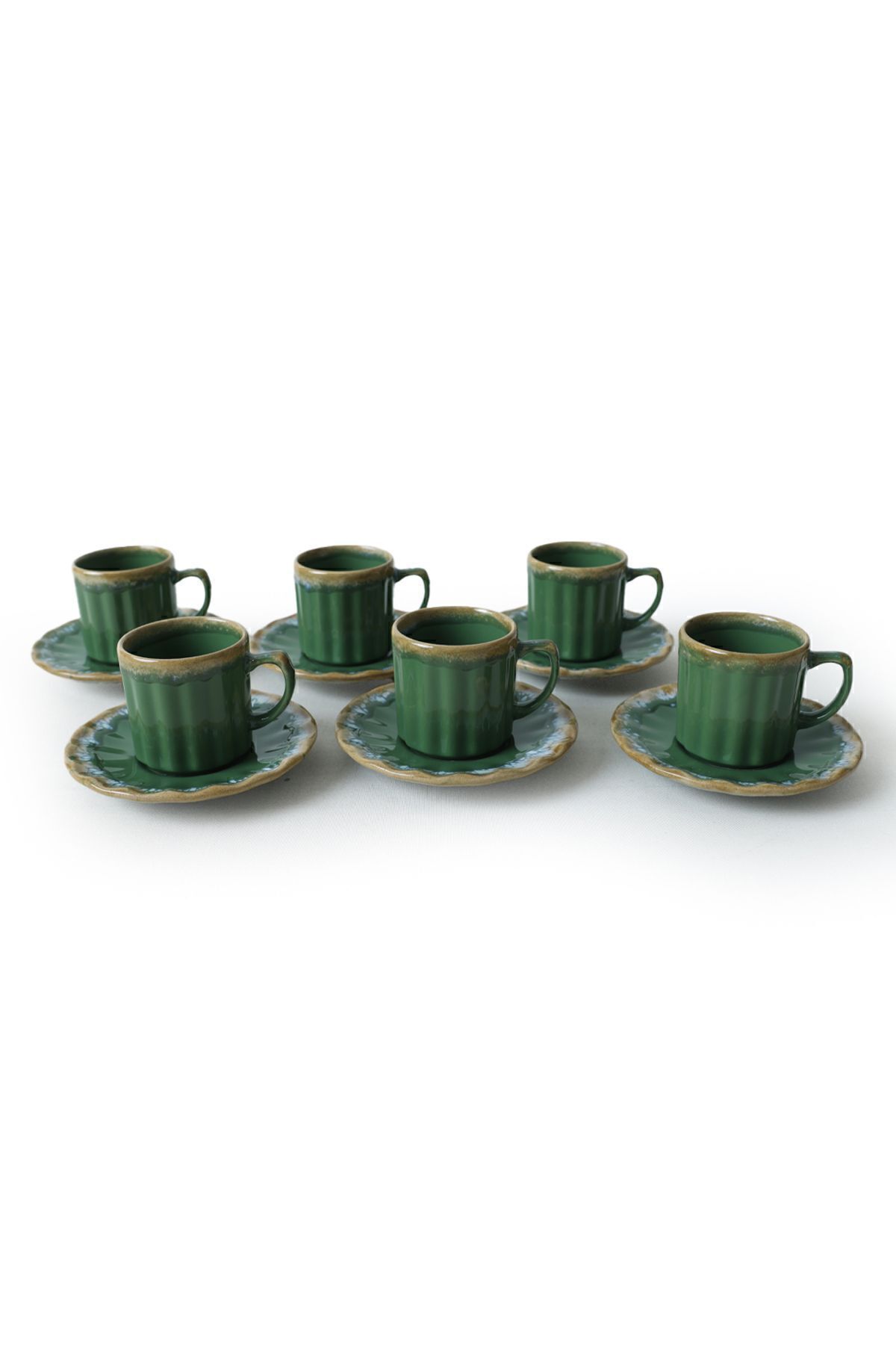 Keramika-Shizen Green Sirius - Set de cafea Q42 pentru 6 persoane 12 piese 4