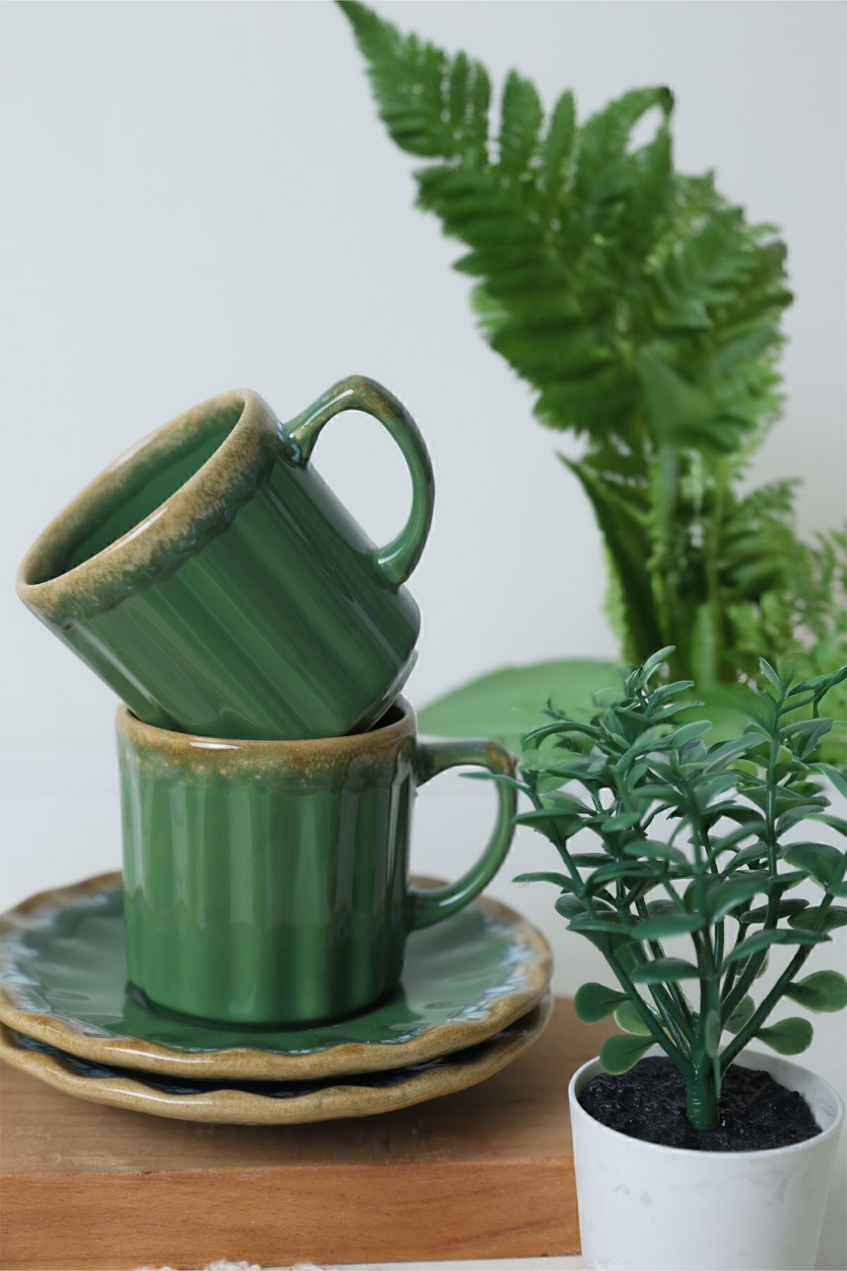 Keramika-Shizen Green Sirius - Set de cafea Q42 pentru 6 persoane 12 piese 3