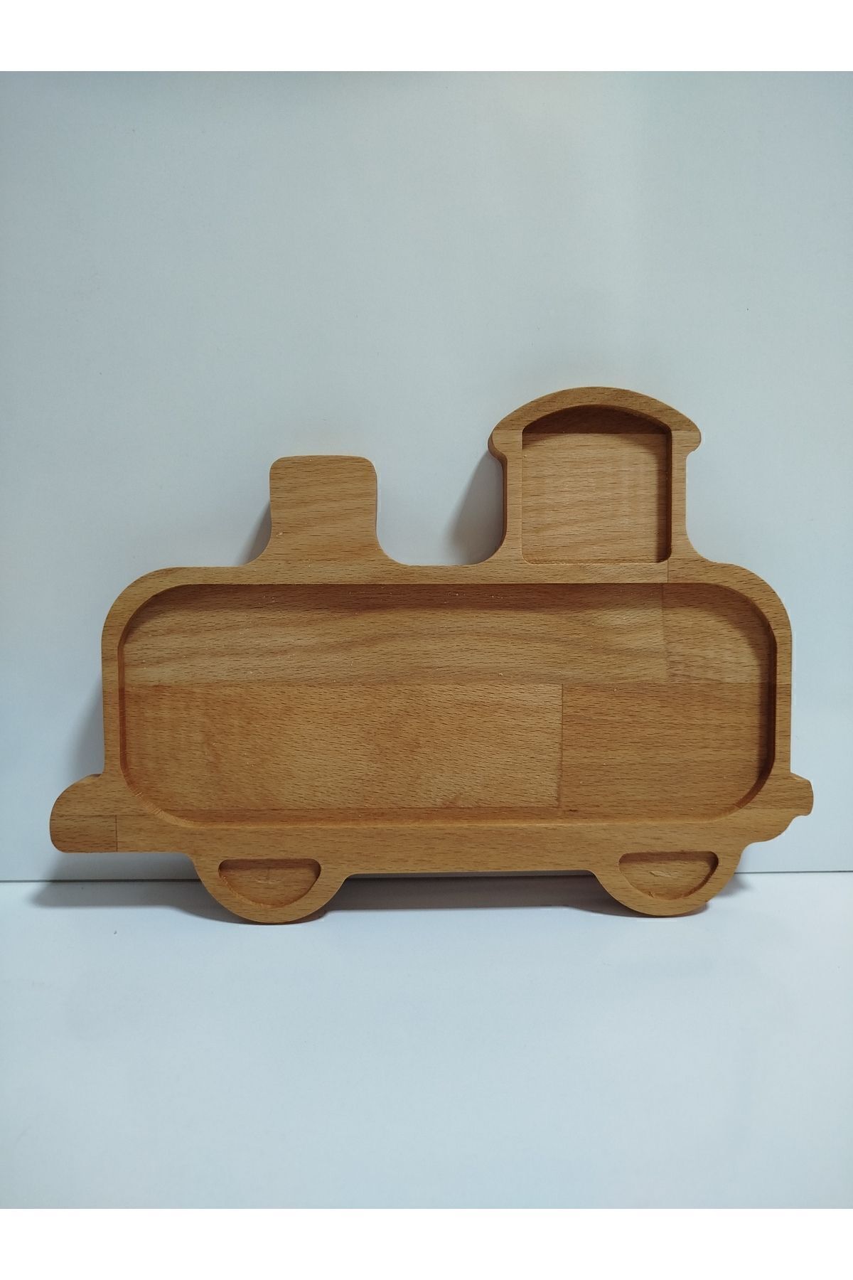 AR&MA WOOD Ahşap Tren Görünümlü Sunum Doğal Bebek & Çocuk Mama Tabağı fotoğrafı 3 (önizleme)