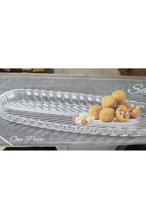 KAVEH Glass Santa 40 Cm kayık tabak Balık Sırtı Baton Sunumluk Bm1077