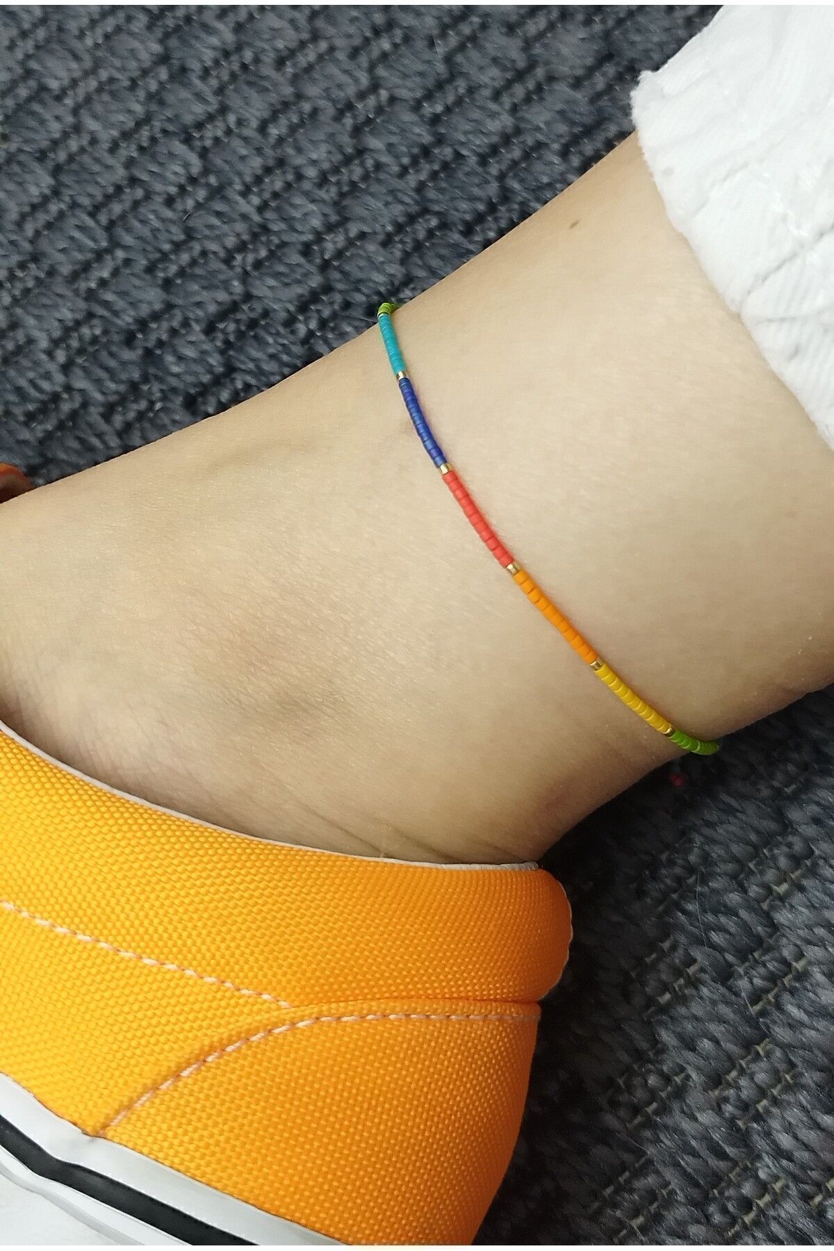 Miyuki Dizi Tek Sıra Minimal Halhal Gökkuşağı Renkleri