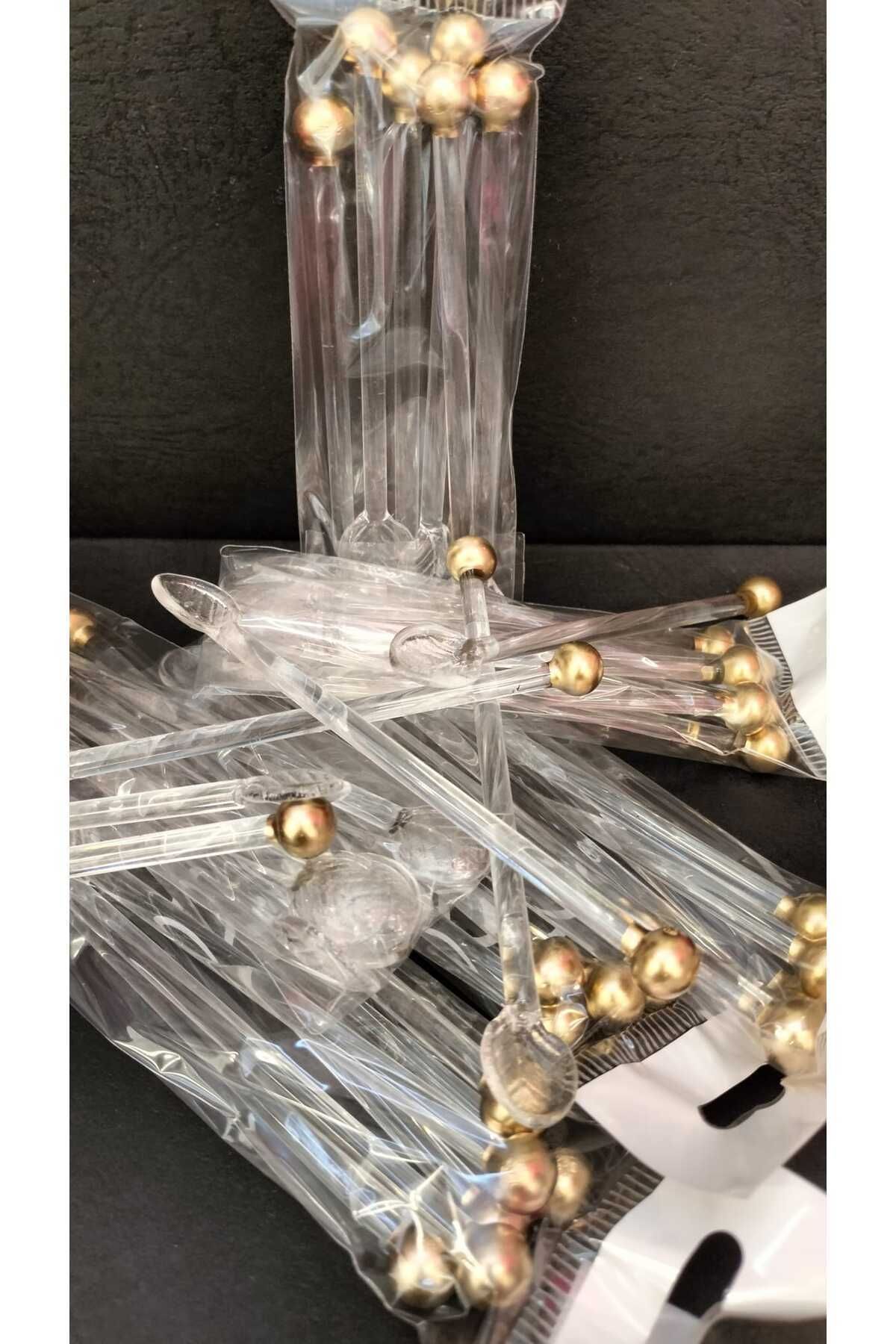 tacmira-Set of 6 Gold Teaspoons Glass Charistic 1